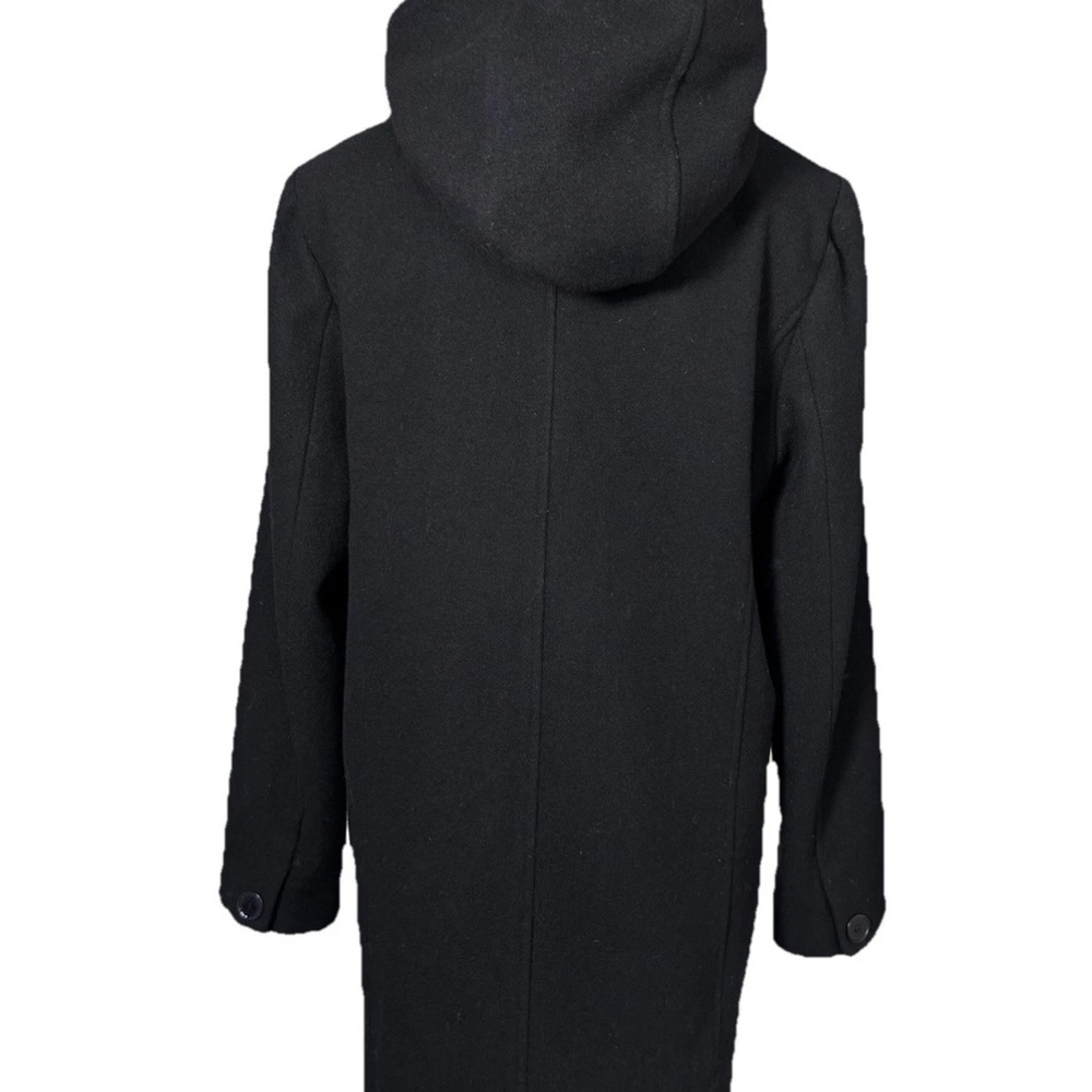 Vintage Jason Kole Women's Small Black 100% Wool Hooded Pea Coat Jacket Goth - Picture 4 of 7